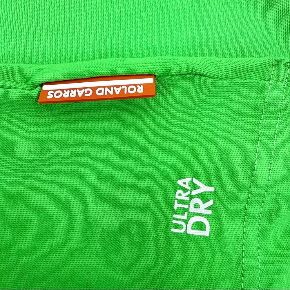 Roland Garros x Lacoste Size XXL Green Ultra Dry Crew Neck T- Shirt French Open - Picture 9 of 11